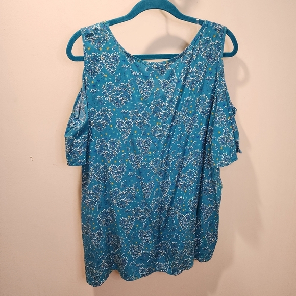 ST. JOHN'S BAY floral Cold shoulder Blouse size XXL - Picture 10 of 11